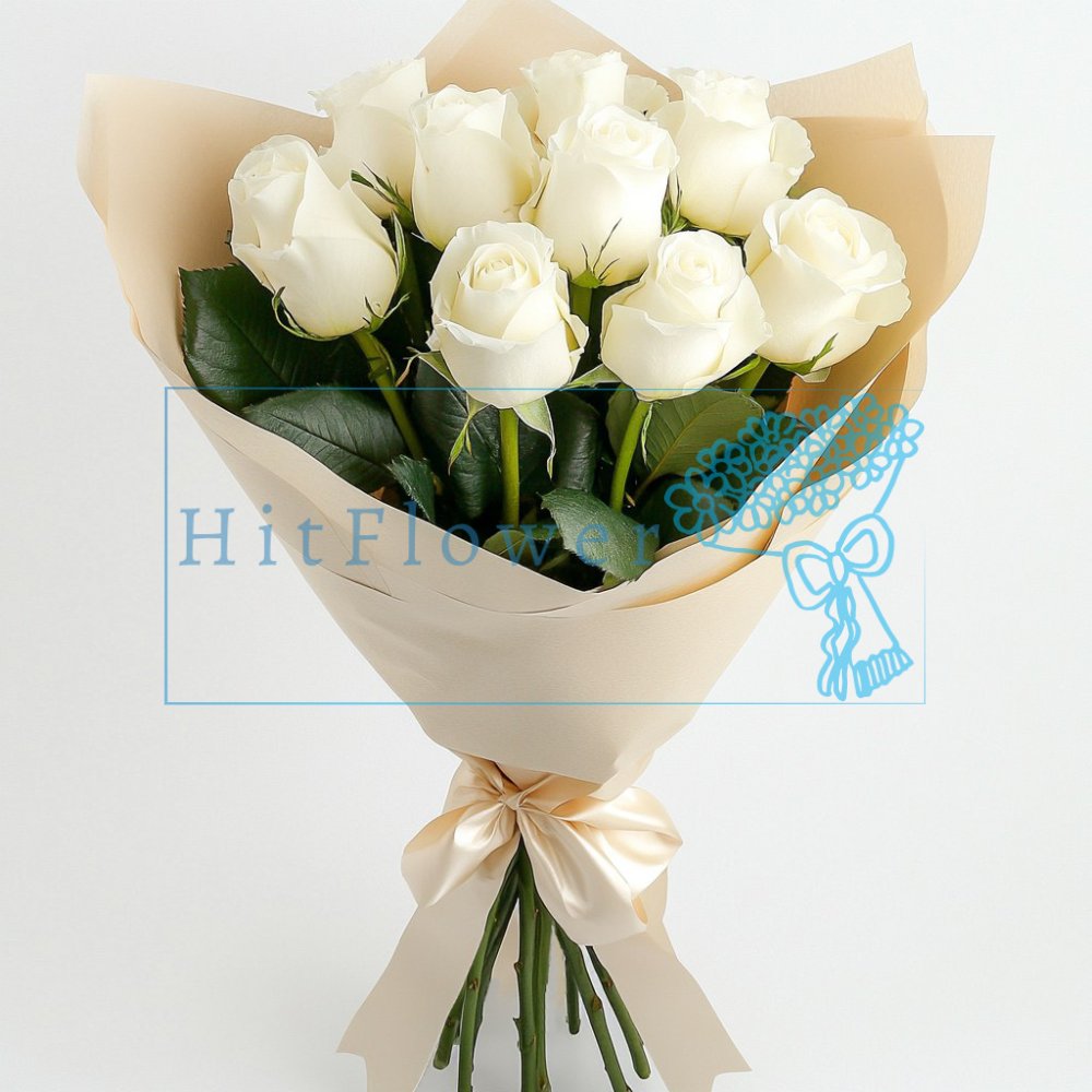 Букет 9 белых роз Букет роз 9 белых роз